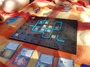 spelbräde på picnic-filt